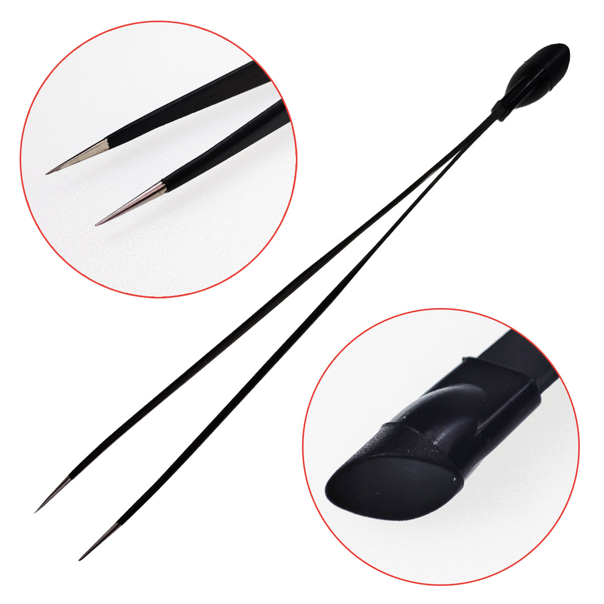 Double Tweezers for Nail Art – Black
