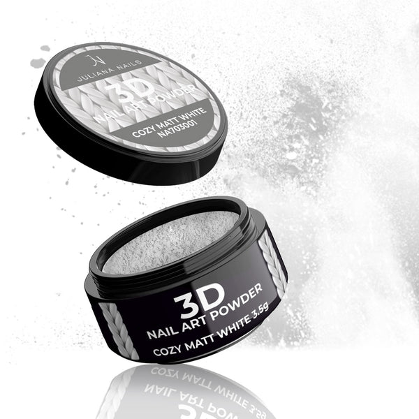 3D Nail art prah – Cozy Matt – bijeli 3,5g