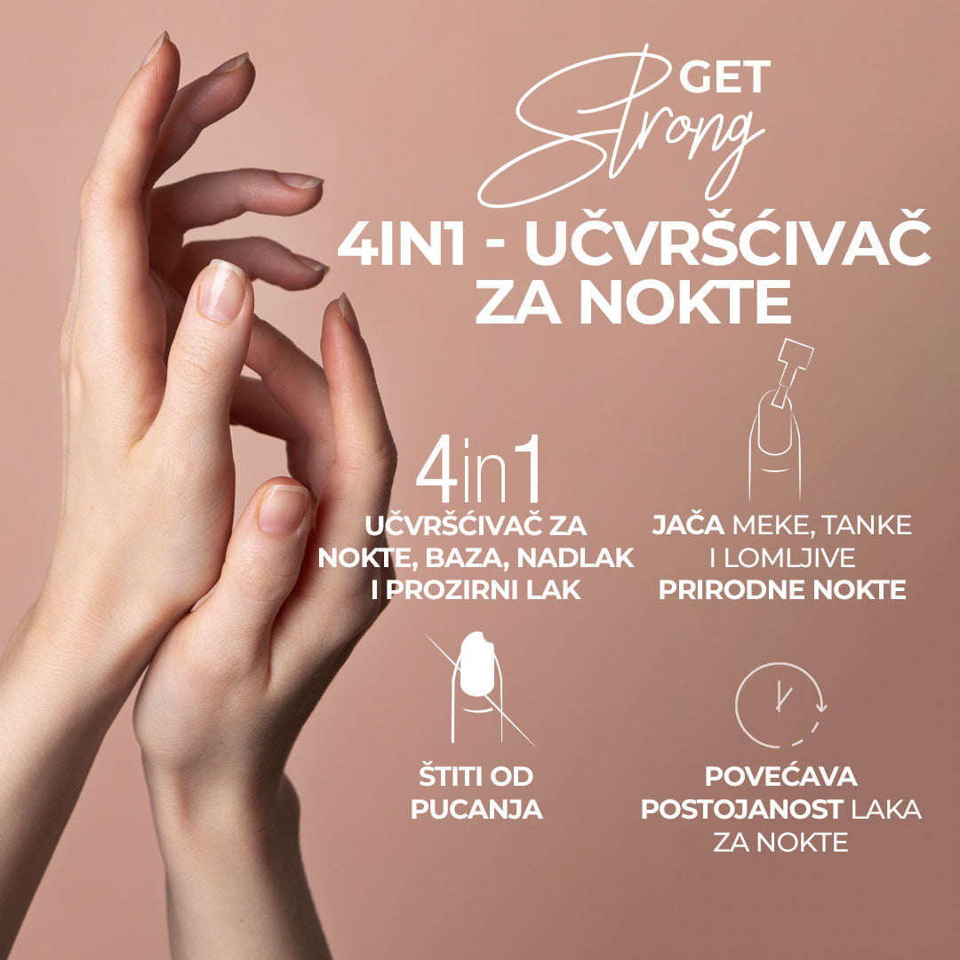 Get Strong – 4u1 – Učvršćivač za nokte 10ml