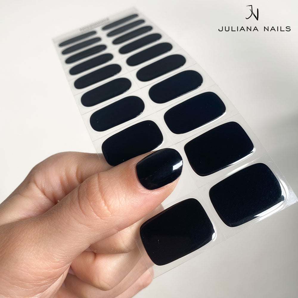 Nail Quickies – self-adhesive gel polish nail foils – Black Phantom (20 pcs.)