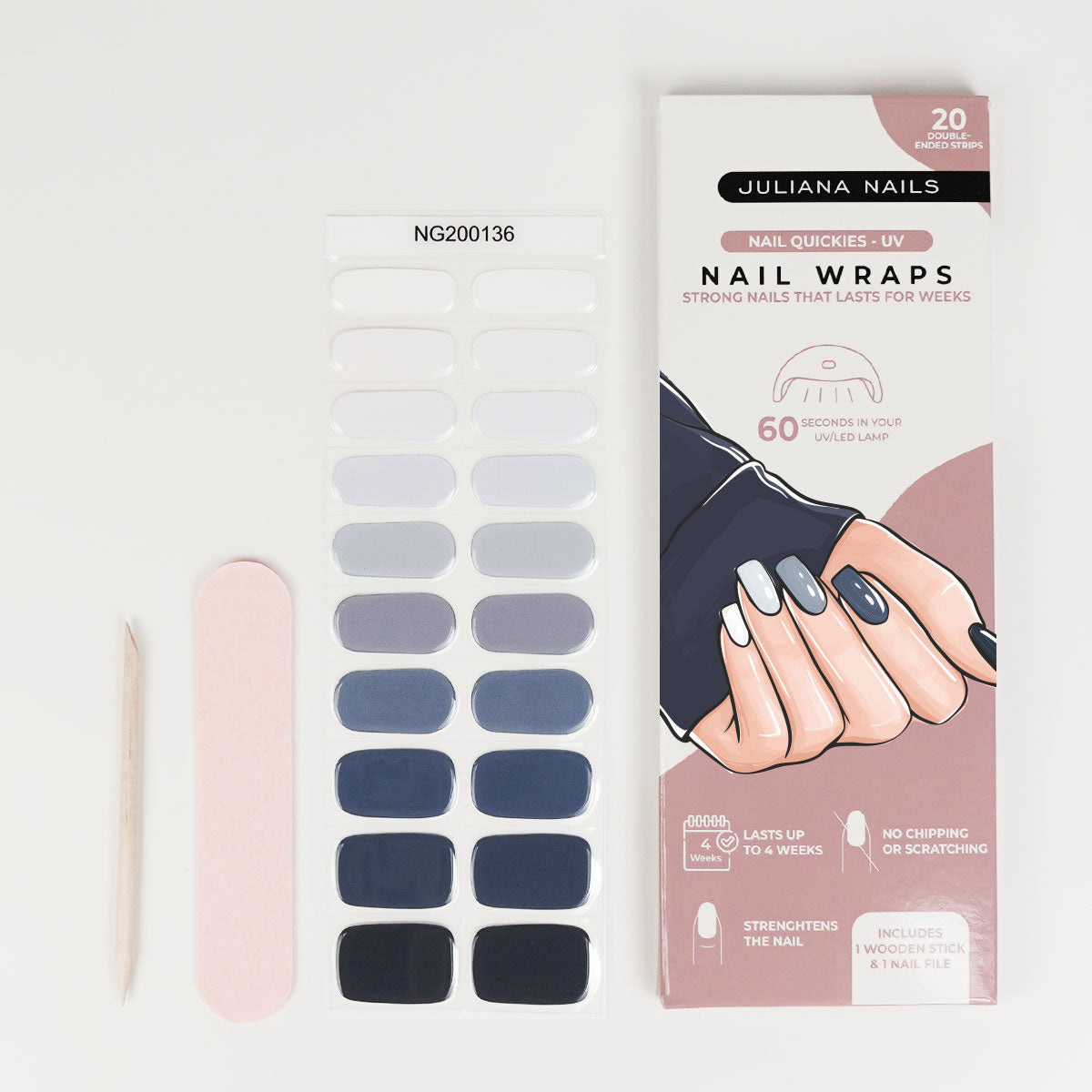 Nail Quickies – self-adhesive gel polish nail foils – Baby Shark (20 pcs.)