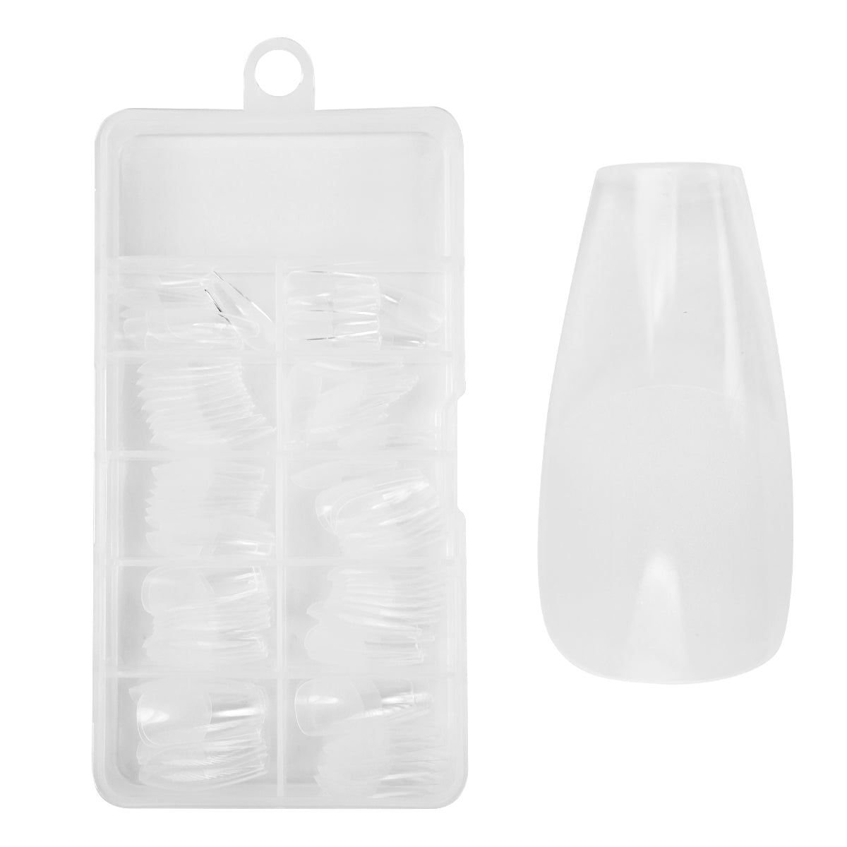 No File – Press-On Fullcover tipse prozirne – Balerina – srednje (100 kom.)