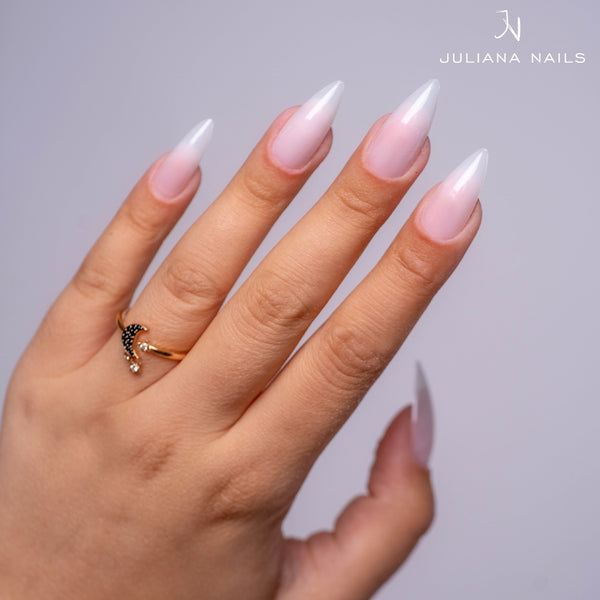 Press-On Fullcover Tips Milky White – Stiletto – Long (100 pcs.)