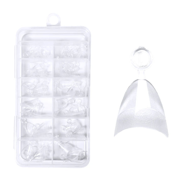Press-On Halfcover Tips Transparent – Almond - Medium (120 pcs.)
