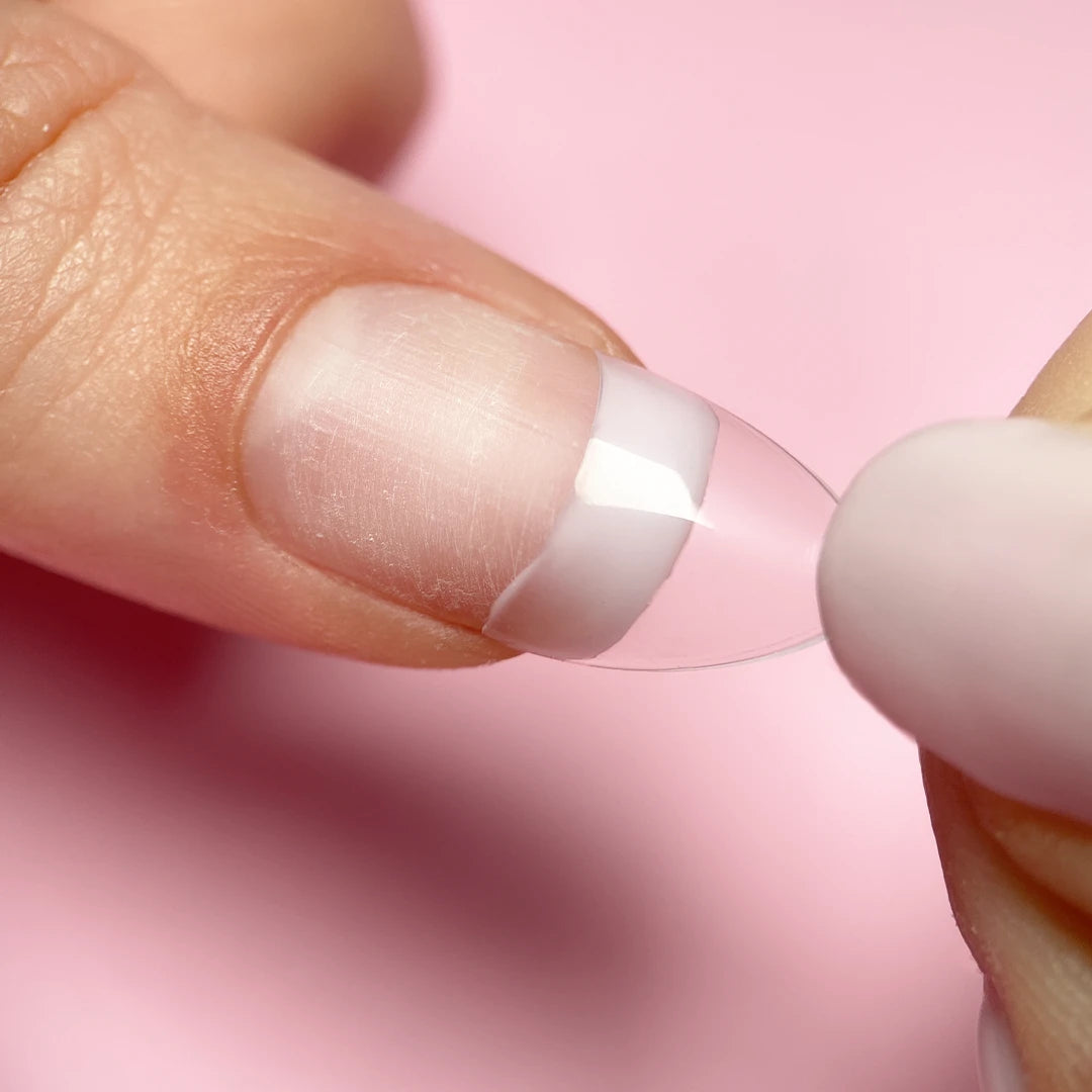 Press-On Halfcover Tips Transparent – Almond - Medium (120 pcs.)