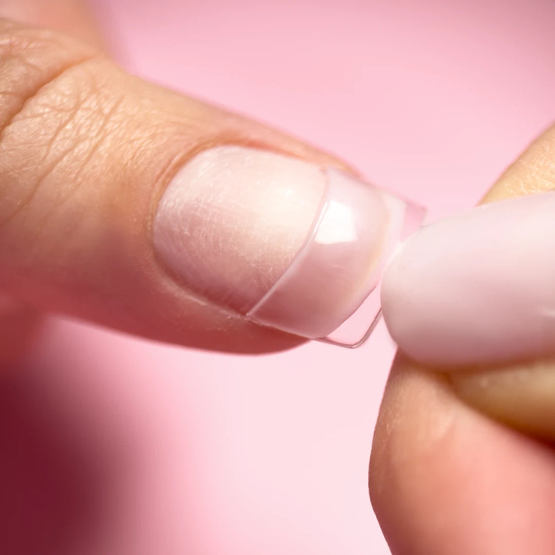 Press-On Halfcover Tips Transparent – Coffin - Short (120 pcs.)