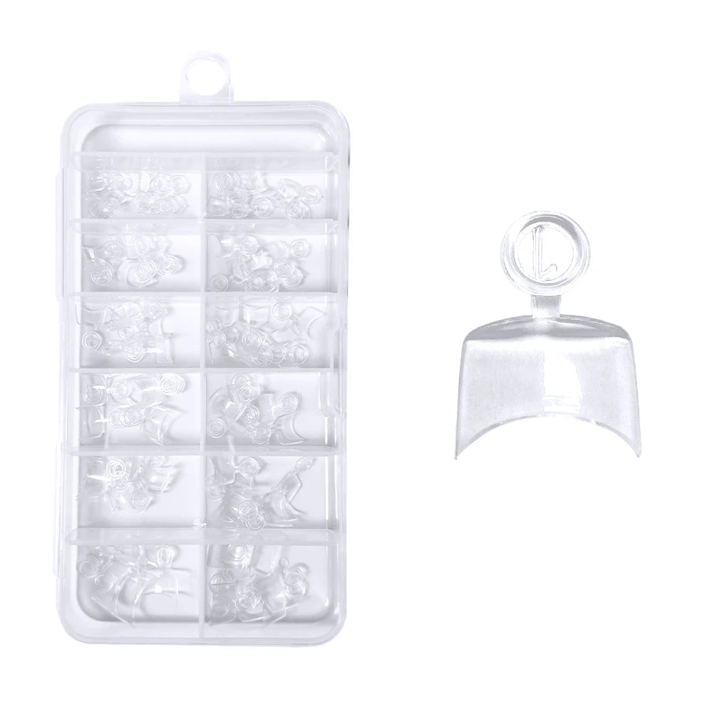 Press-On Halfcover Tips Transparent – Coffin - Short (120 pcs.)