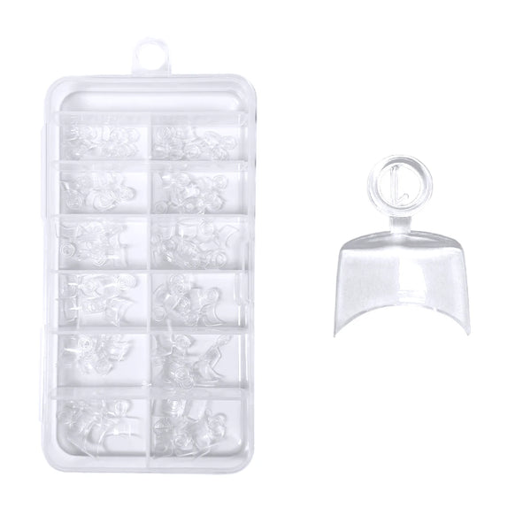 Press-On Halfcover Tips Transparent – Coffin - Short (120 pcs.)