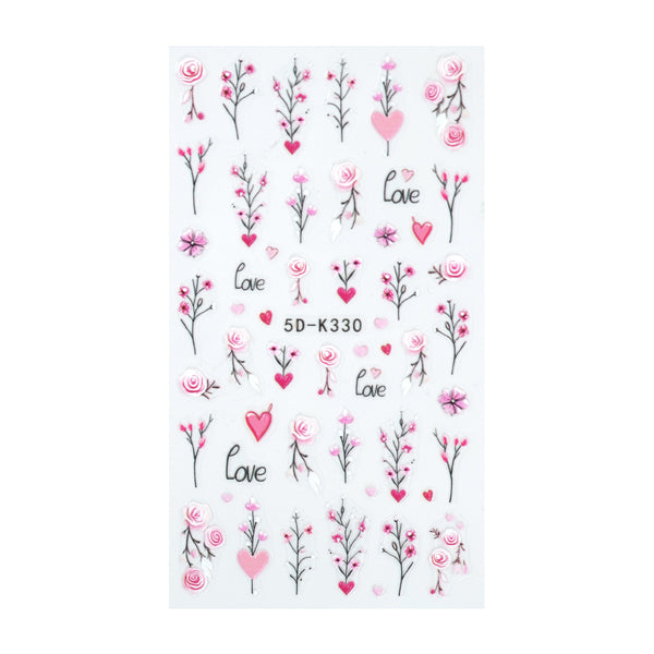 5D Naljepnica za nokte - Cvjetna zdjela 2