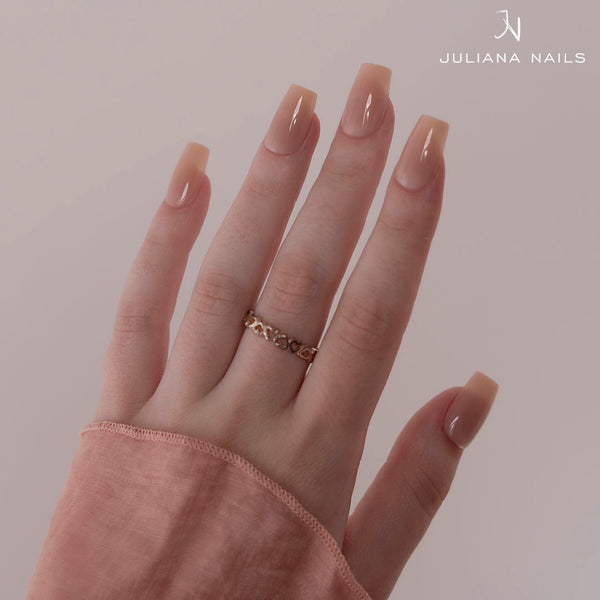 Easy Guide - Press-On Fullcover Tips Nude – Coffin - Short (100 pcs.)