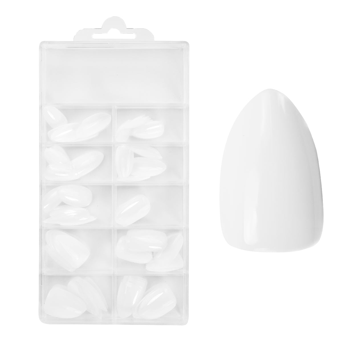 Easy Guide - Press-On Fullcover Tips Milky – Almond - Short (100 pcs.)