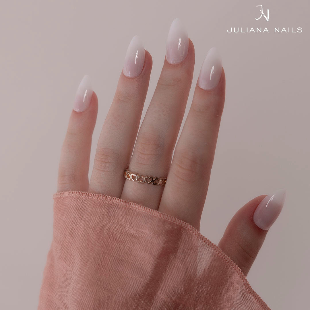 Easy Guide - Press-On Fullcover Tips Milky – Almond - Short (100 pcs.)