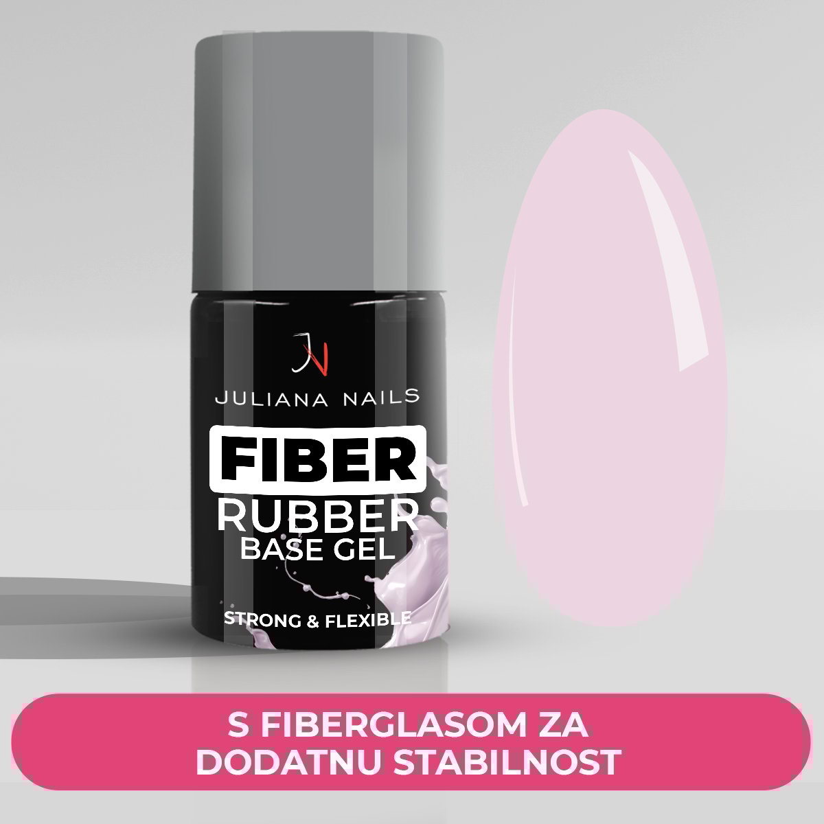 Fiber Rubber Base Gel - Milky Rose