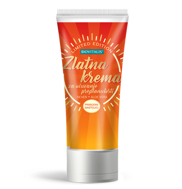 Golden cream for preserving tan