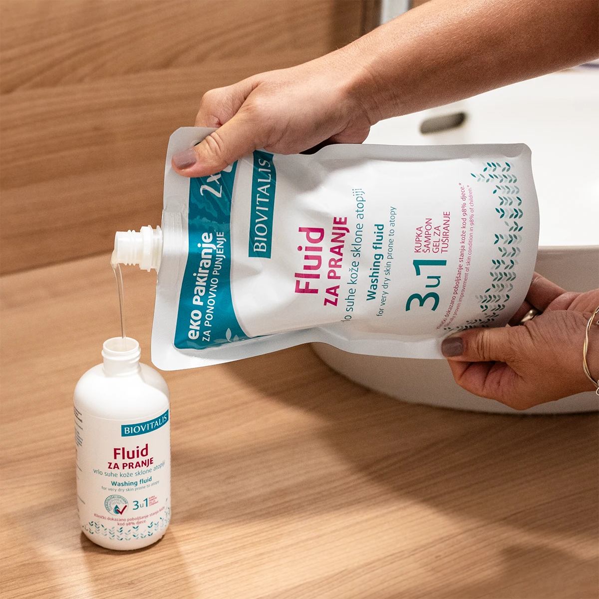 Biovitalis Fluid REFILL za atopičnu kožu puno dvije bočice od 250 ml