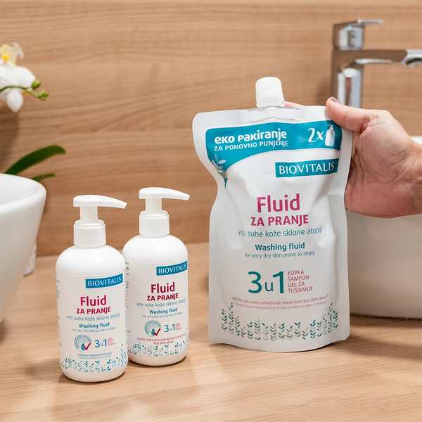 Biovitalis Fluid REFILL za pranje kože sklone atopiji 500 ml