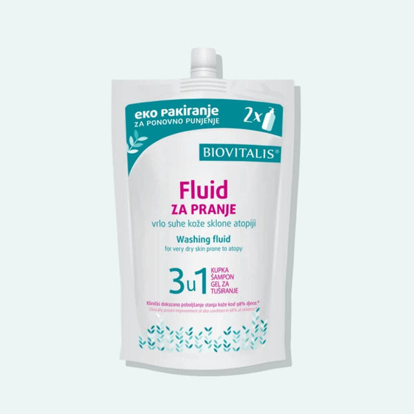 Refill Fluid for Washing Very Dry Skin Prone to Atopy