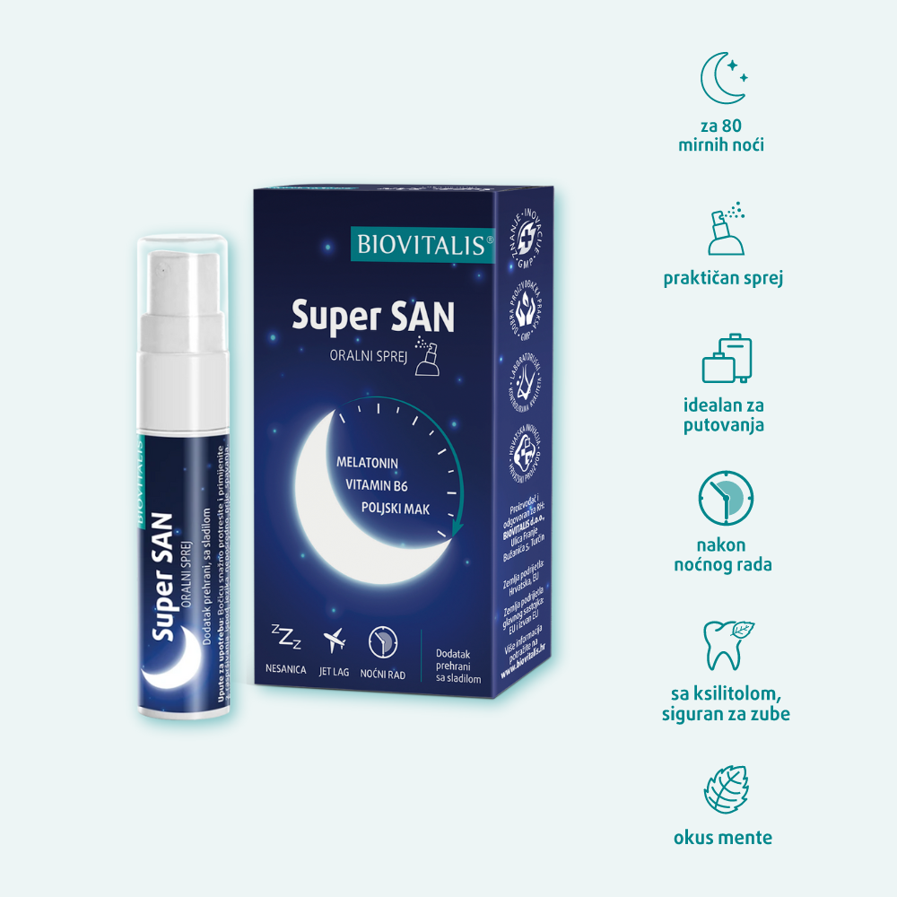 Biovitalis Super SAN sprej s melatoninom makom i vitaminom B6