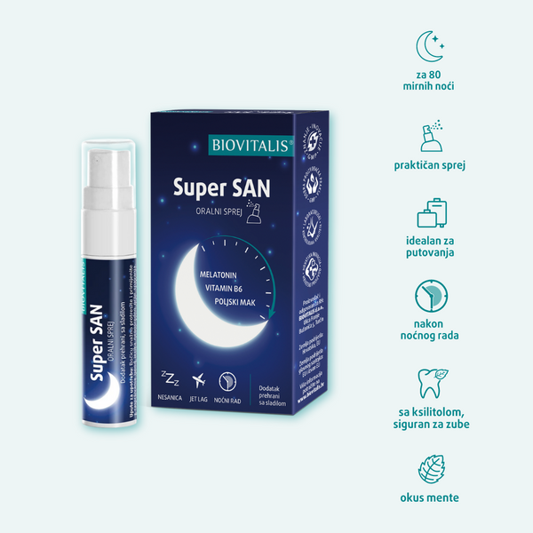 Biovitalis Super SAN sprej s melatoninom makom i vitaminom B6
