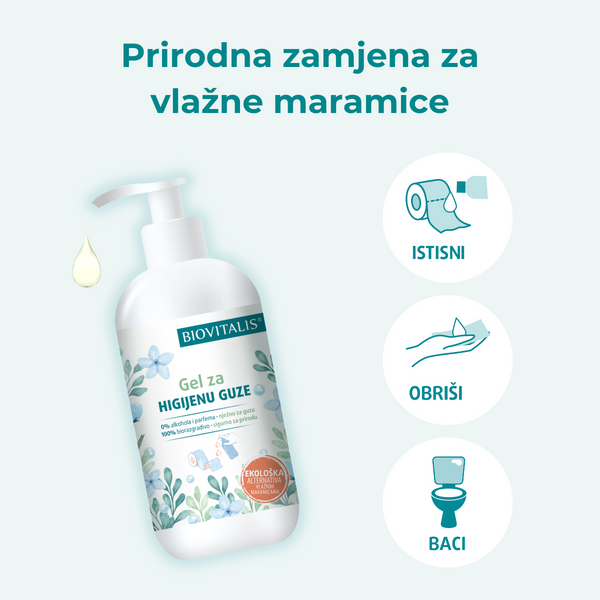 Biovitalis Gel za higijenu guze prirodna zamjena za vlažne maramice