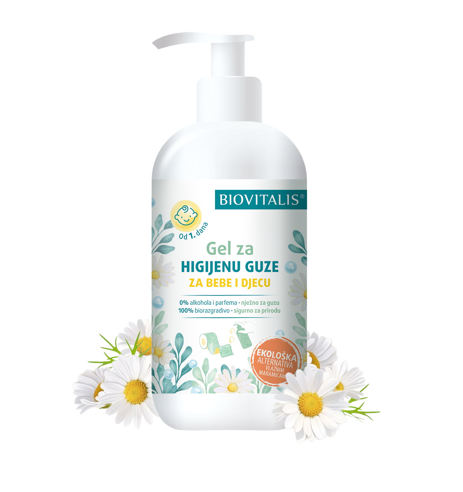 Biovitalis Gel za higijenu guze za bebe i djecu sadrži nježne sastojke