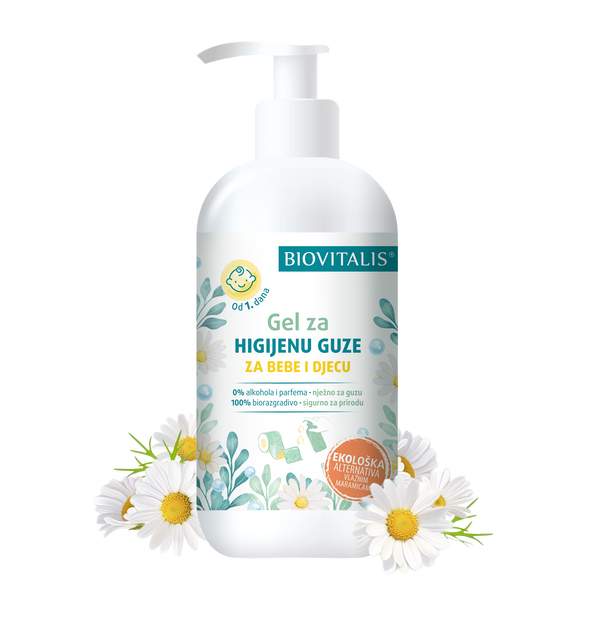 Biovitalis Gel za higijenu guze za bebe i djecu sadrži nježne sastojke