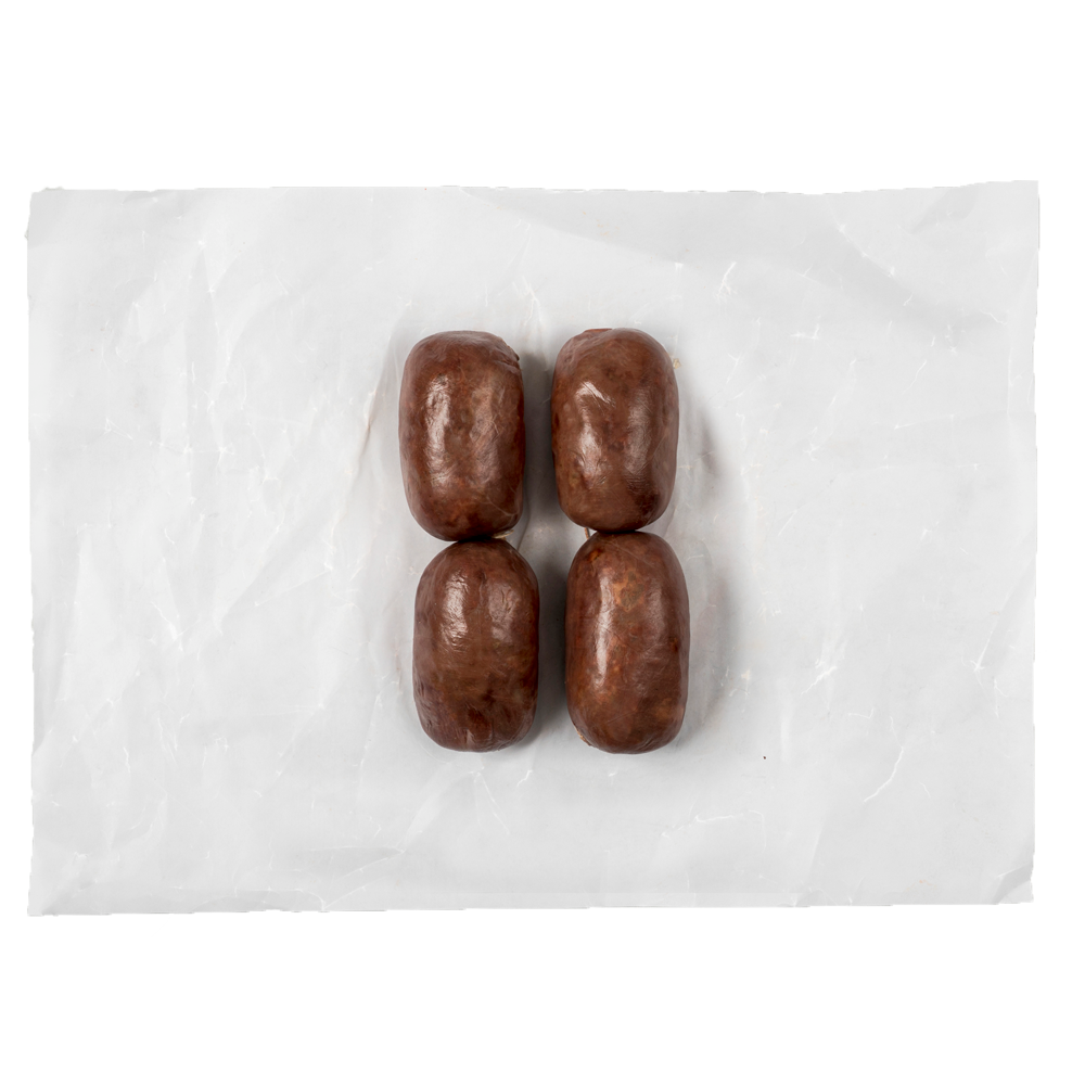 Onion blood sausage with pine nuts