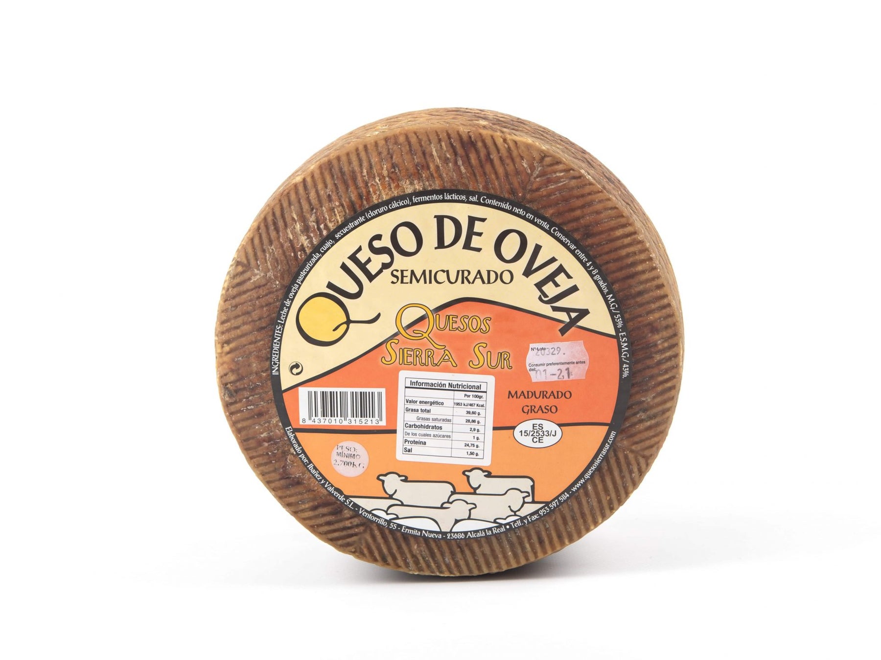 Queso de oveja semicurado 3 Kg
