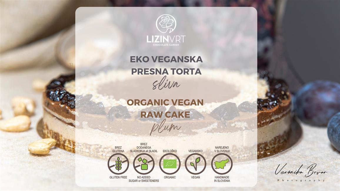 EKO PRESNA TORTA sliva / ORGANIC RAW CAKE plum