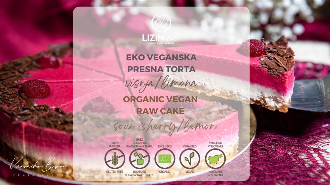 EKO PRESNA TORTE višnja-limona / ORGANIC RAW CAKE sour cherry-lemon
