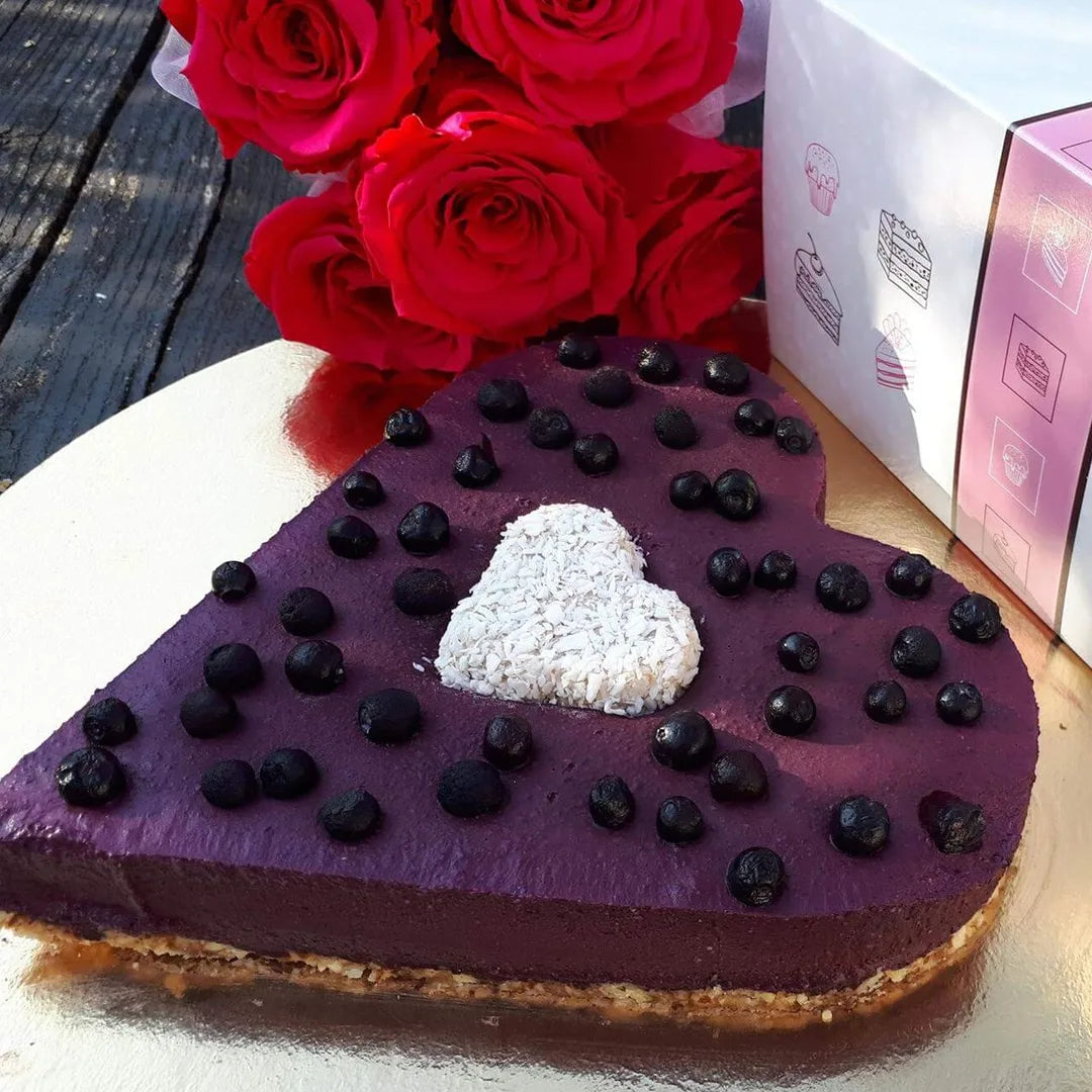 Presna torta z EKO certifikatom (SRČEK)– BOROVNICA – s posipom borovnic