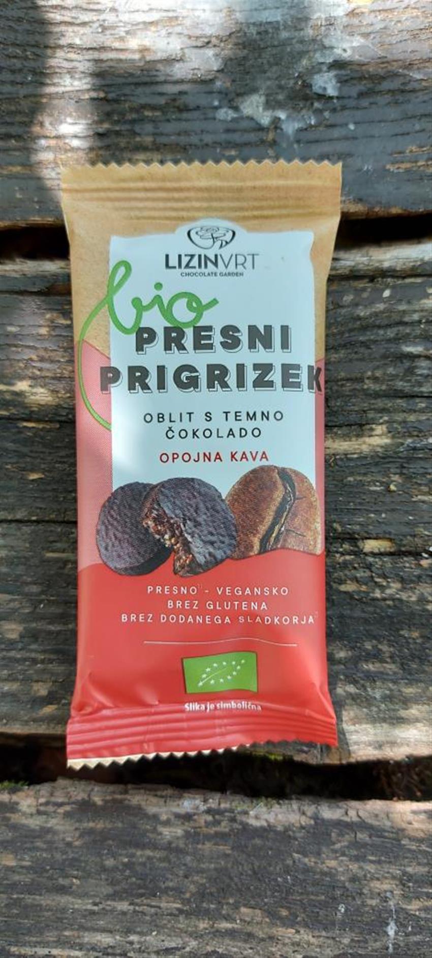 AKCIJA(paket25) Presni prigrizek oblit s temno čokolado - kava 30 g