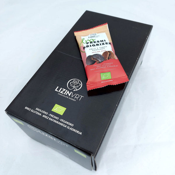 AKCIJA(paket25) Presni prigrizek oblit s temno čokolado - kava 30 g