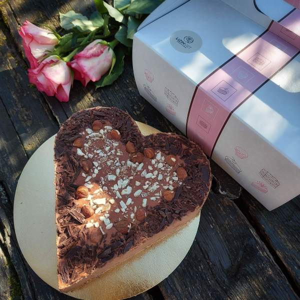 Raw Cake with EKO Certification - HAZELNUT, heart, small-S-8