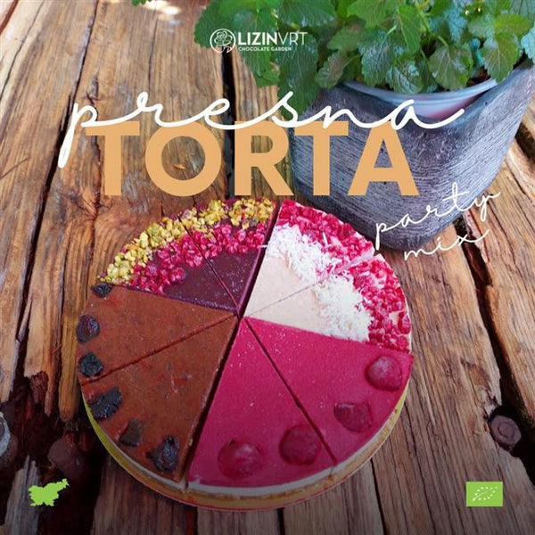 Presna torta z EKO certifikatom - PARTY MIX "št.2"- 4 okusi (mala/8 kosov/premer-18)