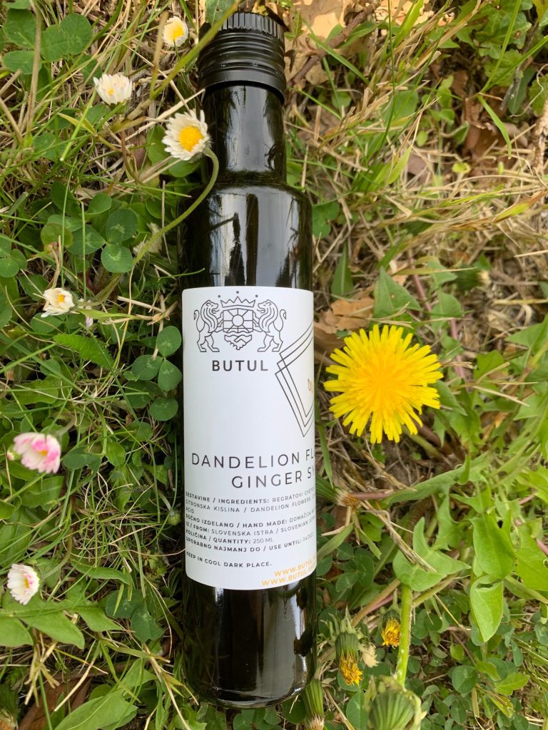 Dandelion Flower Syrup with Ginger