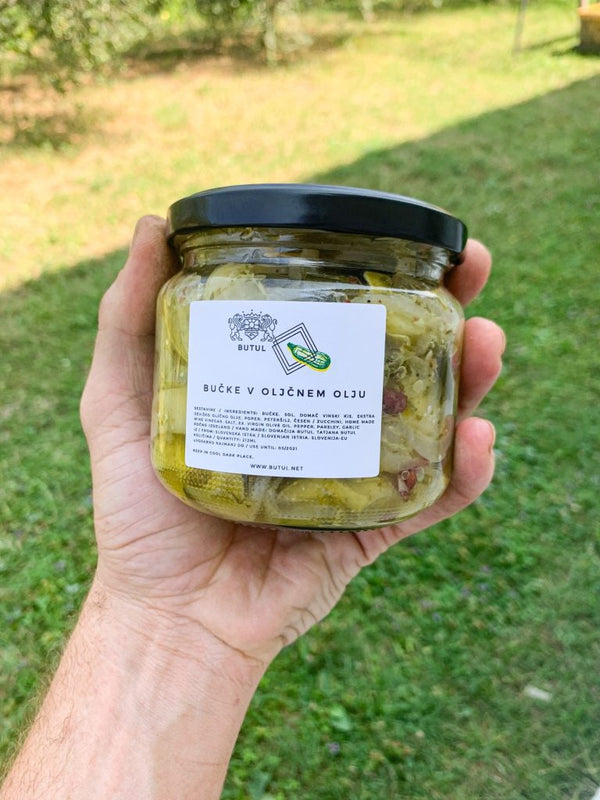 Zucchini in Olive Oil with Herbs 370 ml - Butul Homestead
