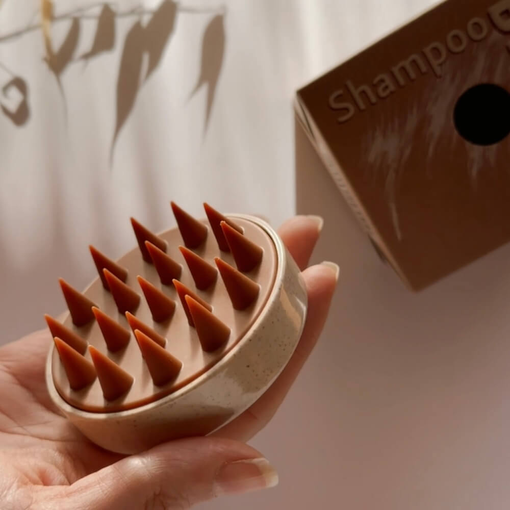 Cepillo de Champú Masaje Naturavit – cepillo de silicona para masaje del cuero cabelludo y promoción del crecimiento del cabello