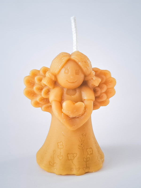 Angel candle with heart