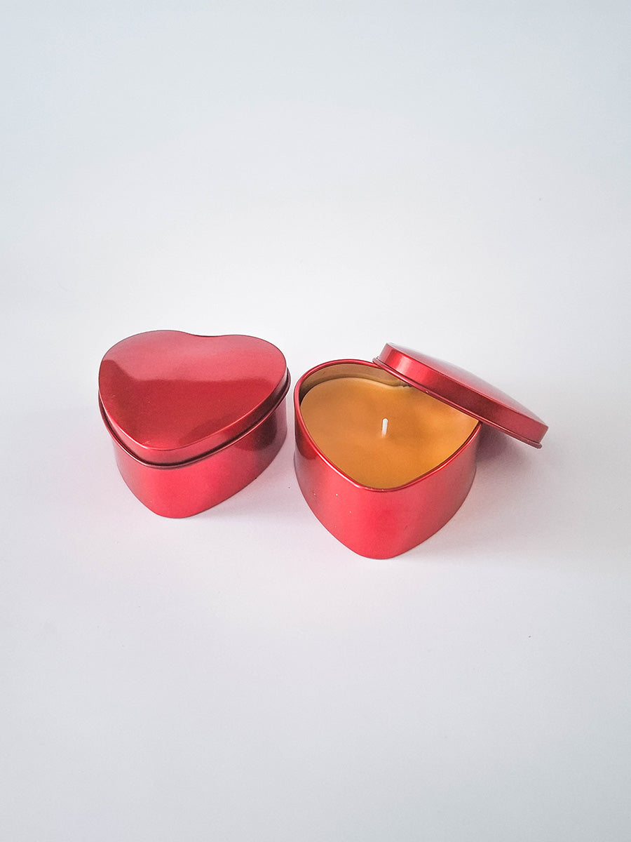 Heart Candle in Metal Box
