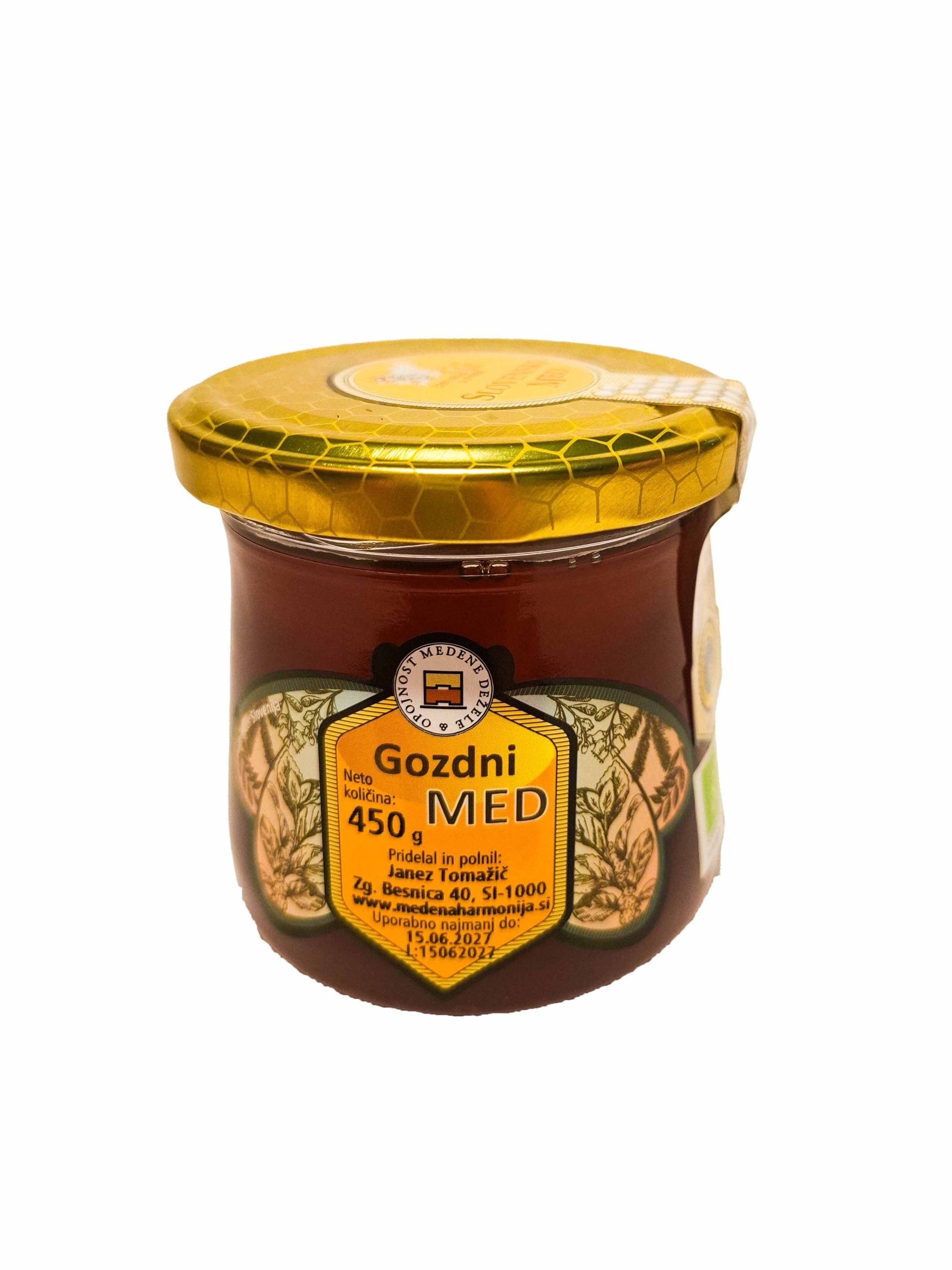 450g of organic forest honey in a box