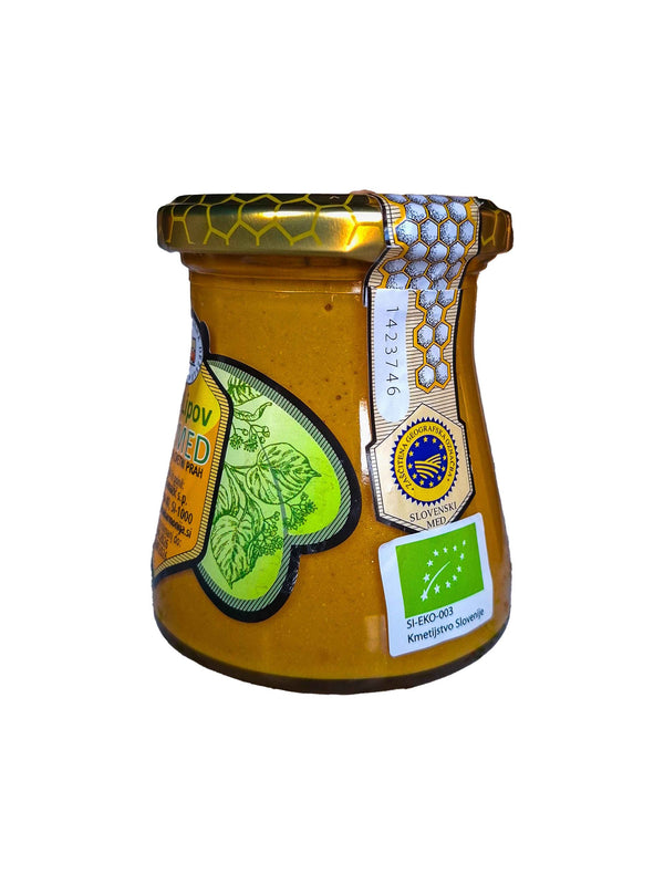 Organic Linden Honey Blend with Pollen in Champagne Packaging