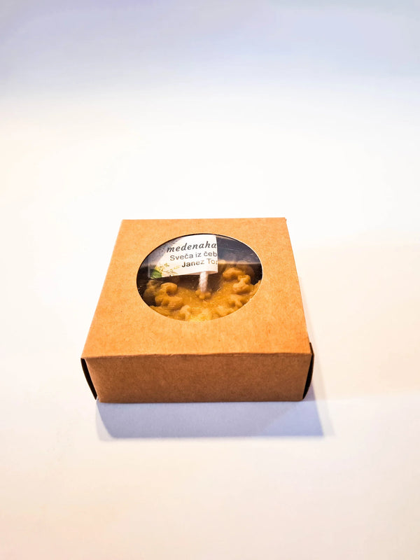 Star-shaped candle in a box