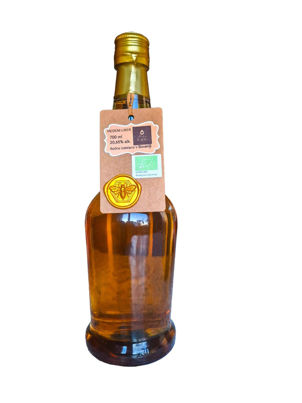 Organic Honey Liqueur Golden Drop 700ml in Golden Packaging