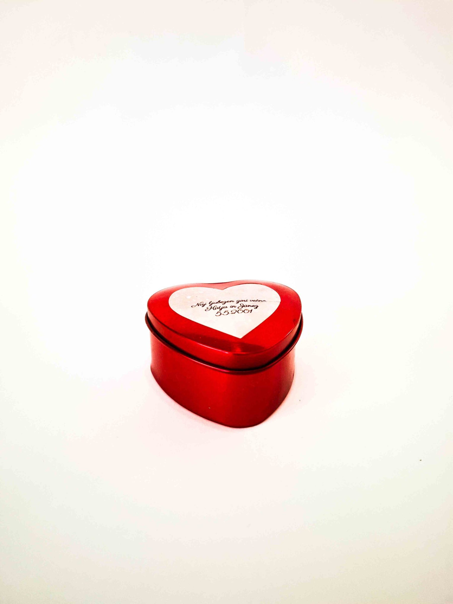 Personalized Candle in a Metal Heart