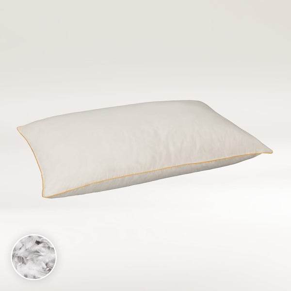 Vzglavnik Lugi iz gosjega puha (70 %) in perja (30 %) narejen v Sloveniji iz kakovostnih materialov za vrhunsko spanje.