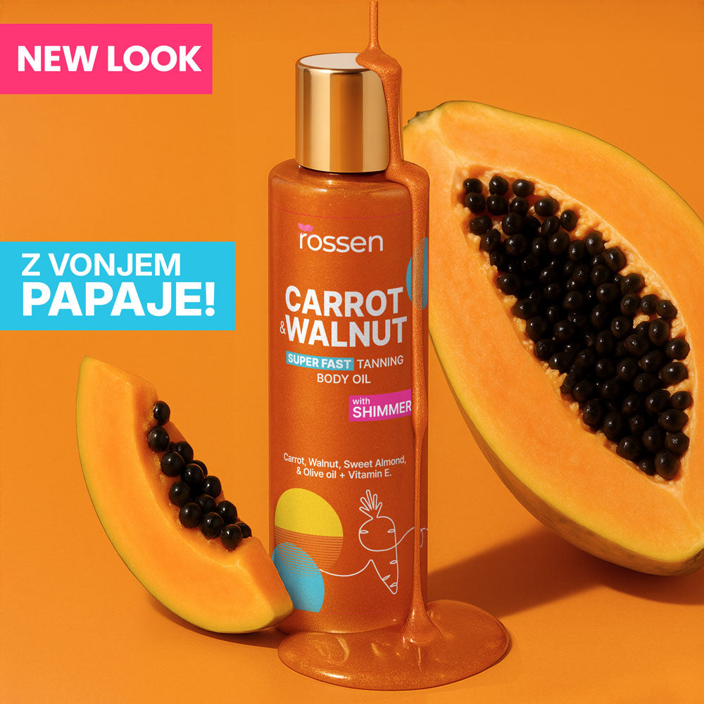 Body Oil for Faster Tanning with GLITTER