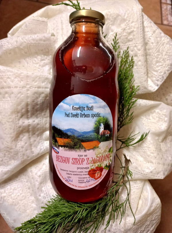 Elderflower syrup with strawberry 1l