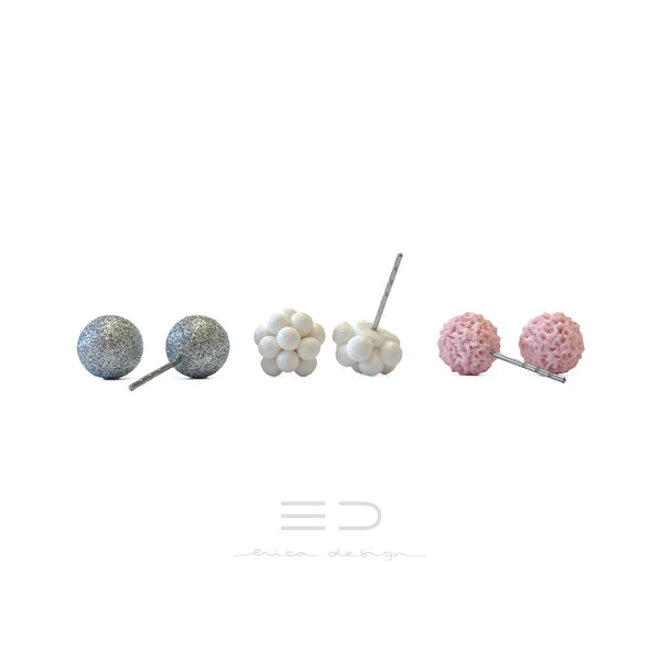 bulb set | silver – white – powder pink