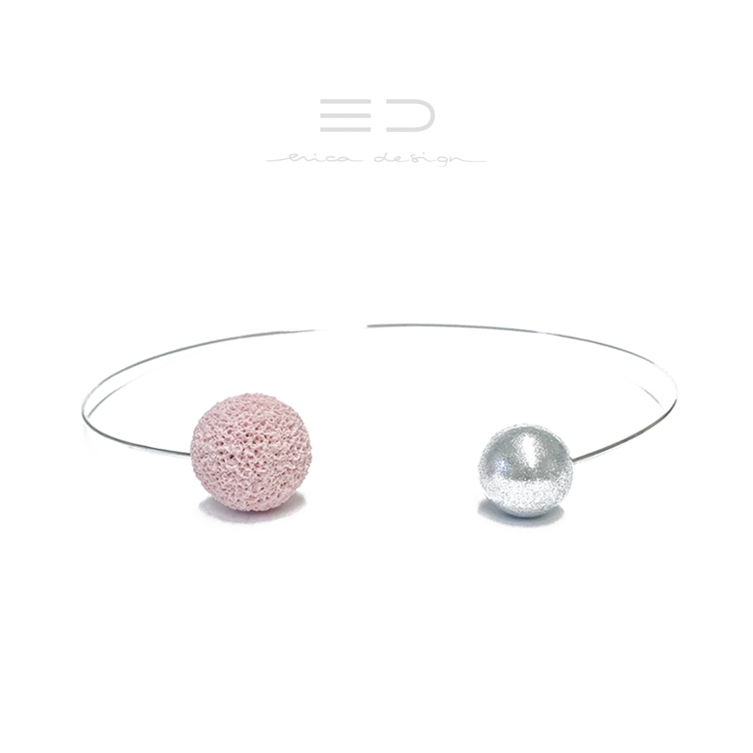 bombilla | rosa en polvo - plata